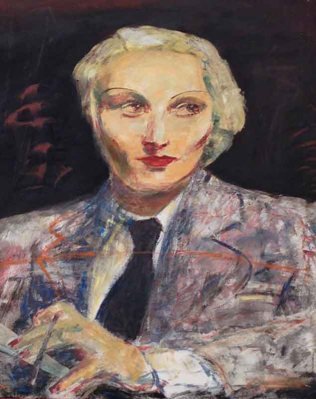 Dietrich believed sardines were a cure for insomnia. Portrait by Sonia Lawson at the RA summer exhibition 2016