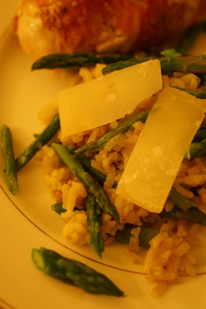 asparagus risotto with shaved parmesan