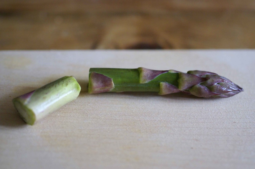 preparing asparagus