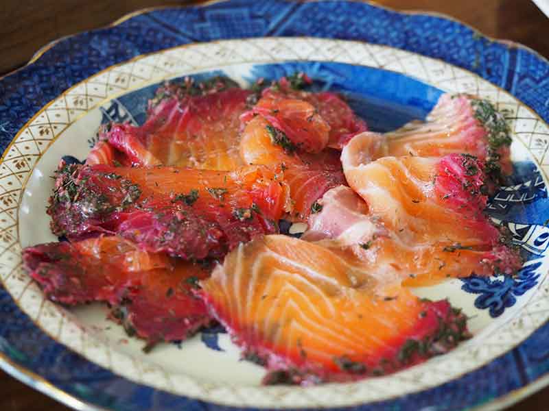 recipe for beetroot and gin cured salmon