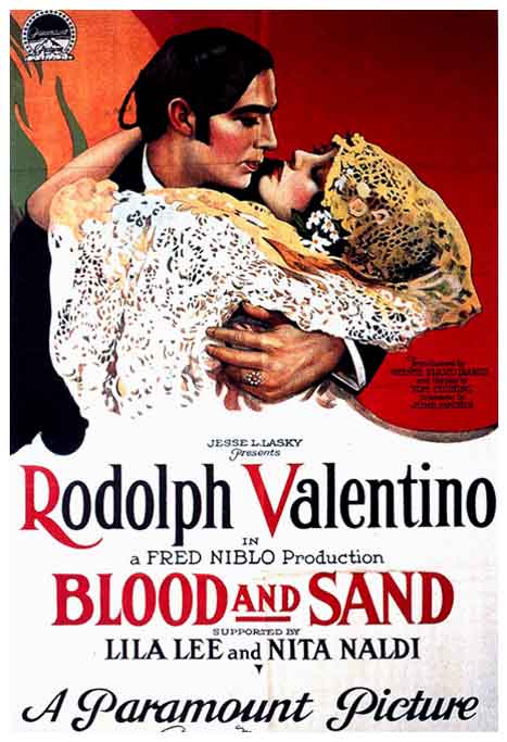 The original poster for the 1922 Paramount film, Blood and Sand