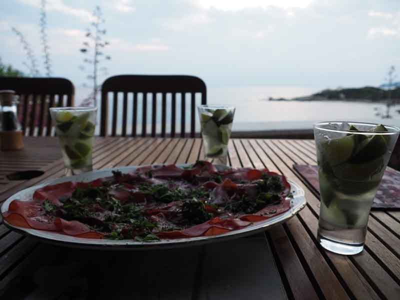 If you don't have chorizo, a caipirinha also goes well with bresaola, anointed with oil, more fresh lime, and copious parsley
