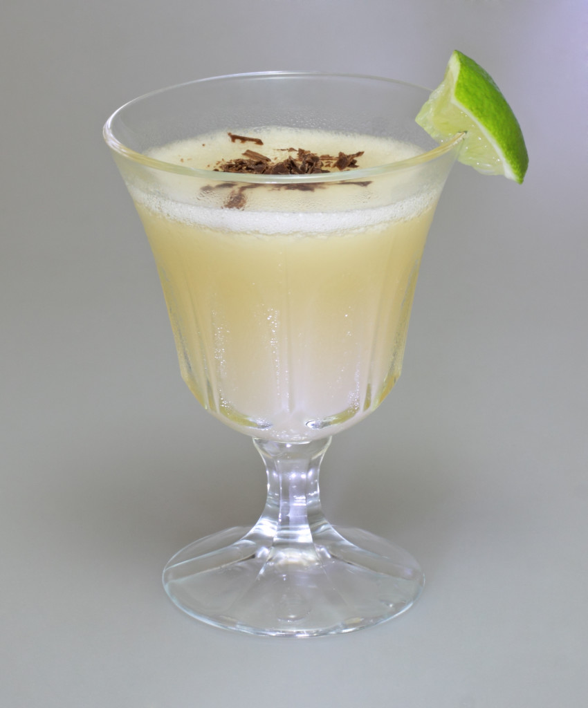 Chocolate, lime and absinthe cocktail