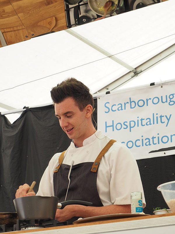 Harrison Barraclough's squid ink risotto with haddock and quails' eggs