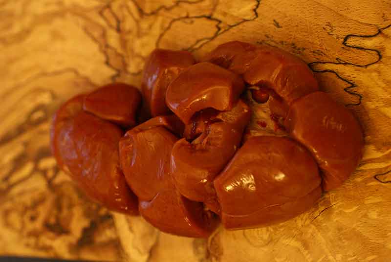 prepared calves kidneys without the internal white core