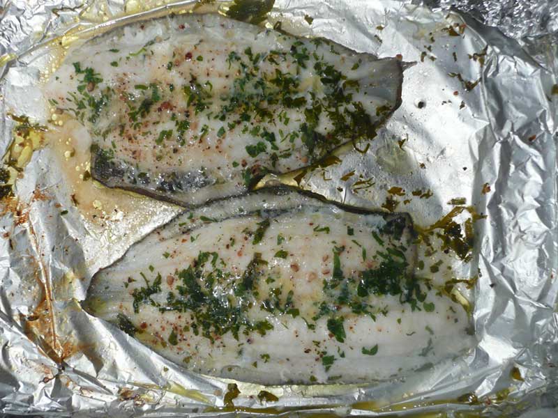 In foil, quite simply the easiest and juiciest way of cooking Dover sole.