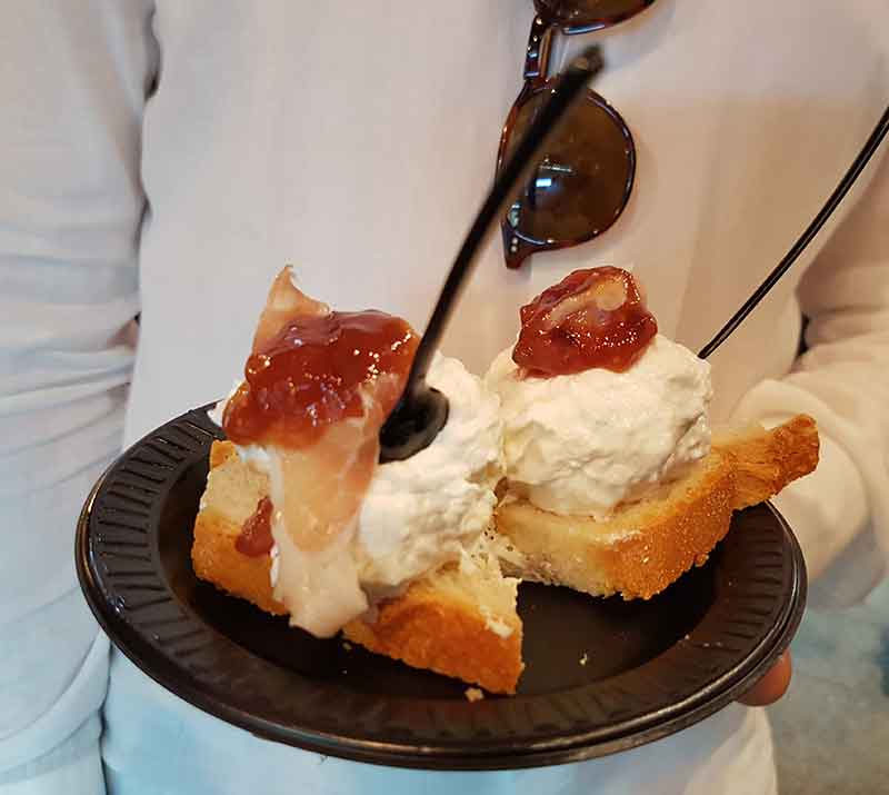 Mozzarella delivered from the buffalo moments earlier