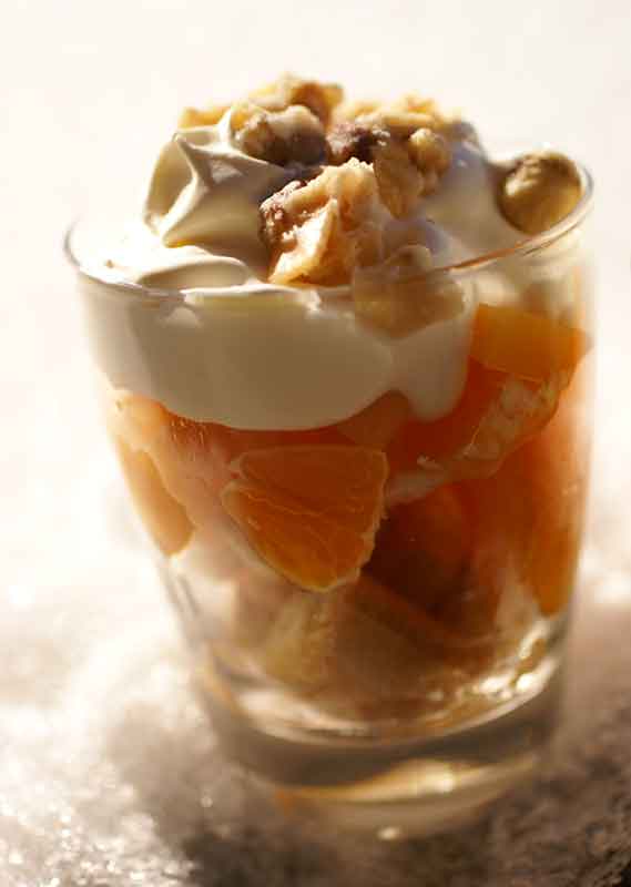 peach and orange puddings