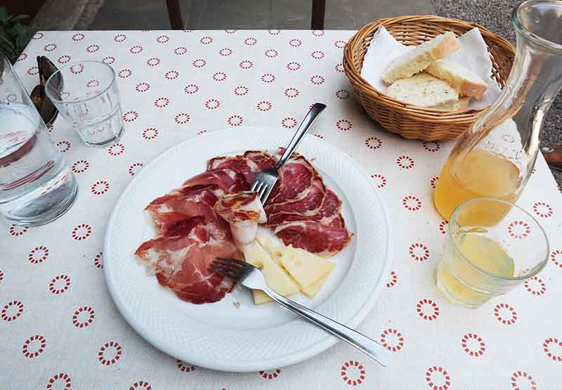 Pršut , air-dried ham from Karst