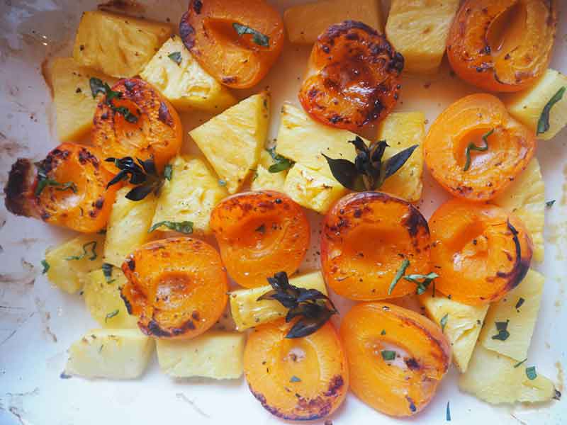 apricots and pineapple with rum