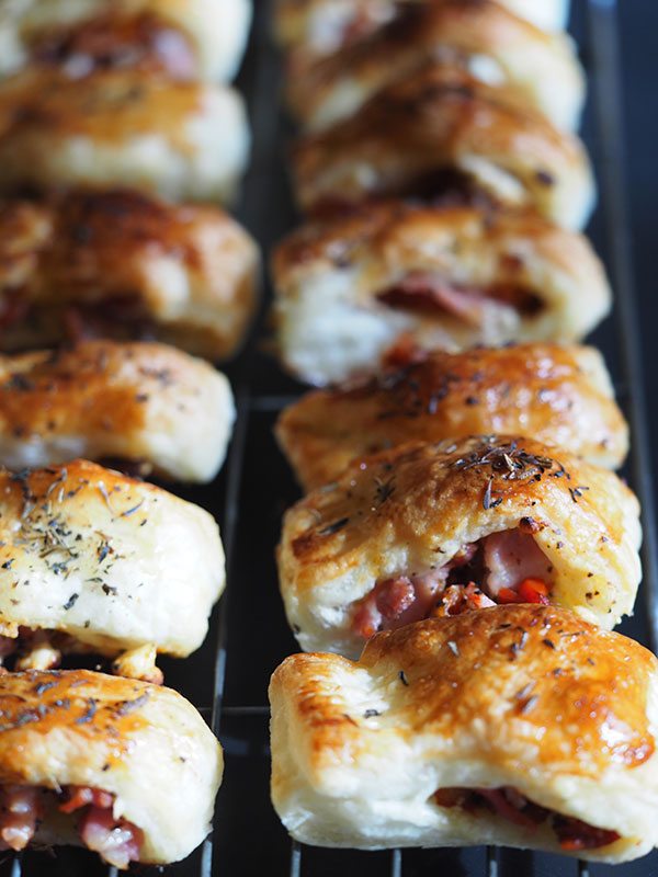 Savoury bacon rolls