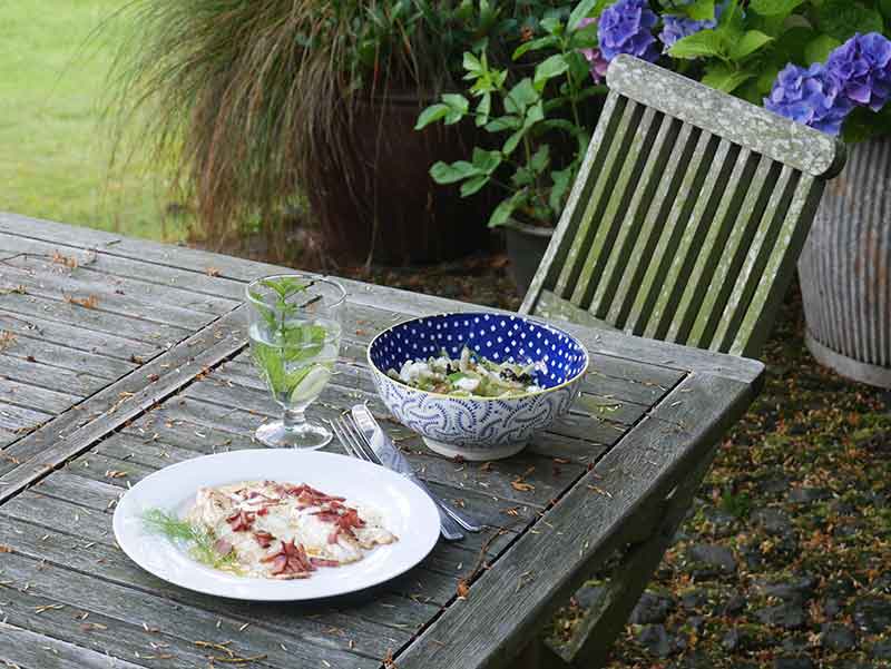 sea bass with cider cream sauce recipe