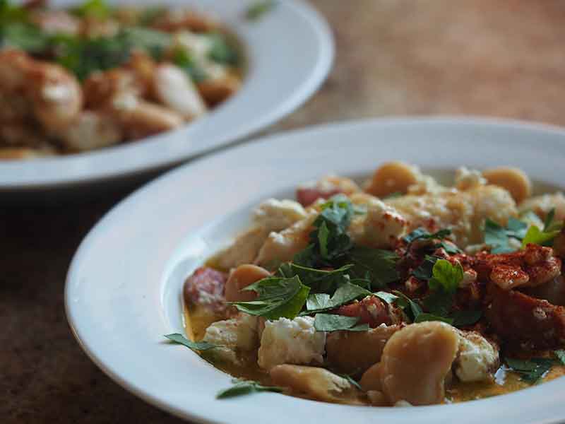 Spanish hake with chorizo