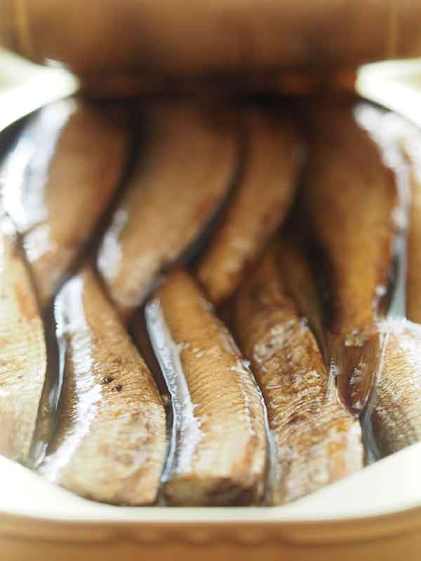Estonian open smoked sprat sandwich