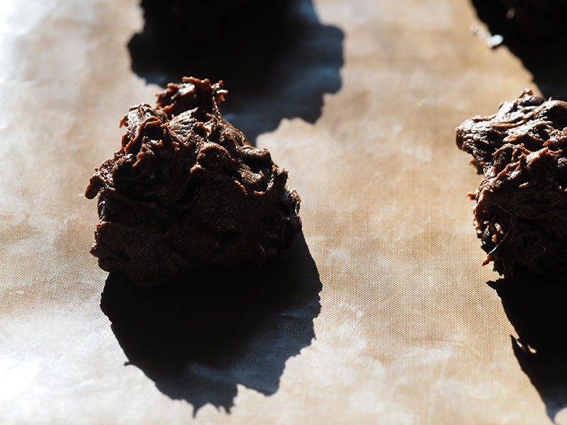 Allow room around the unbaked cookies as they expand.